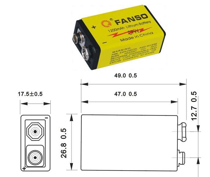 FANSO孚安特CP9V烟雾报警器专用1200mah一次锂电池