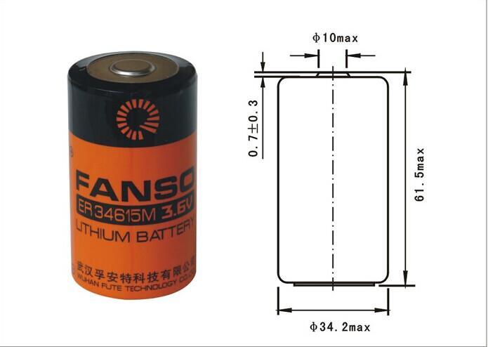FANSO孚安特ER34615M功率型D型3.6v一次性锂电池